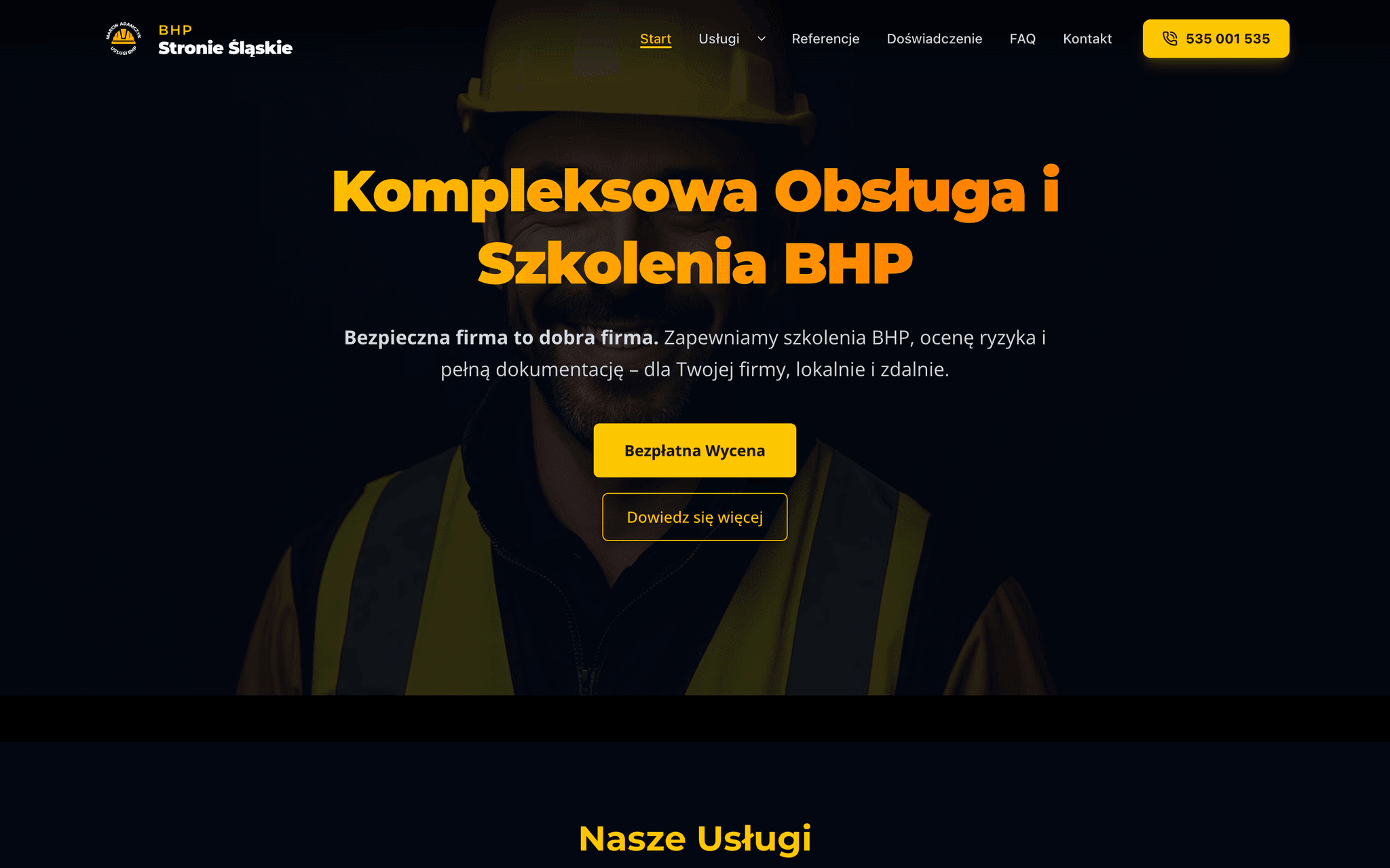 Strona internetowa BHP Stronie Śląskie