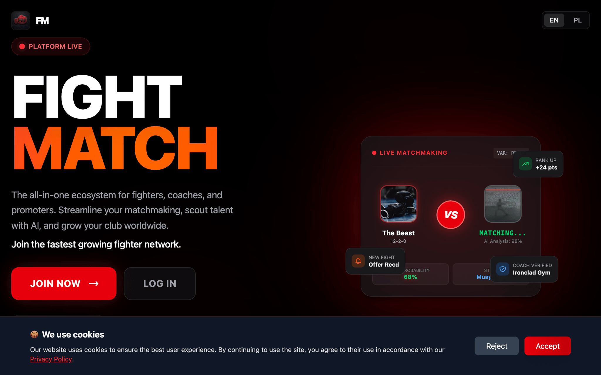 Fight-Match Mobile App