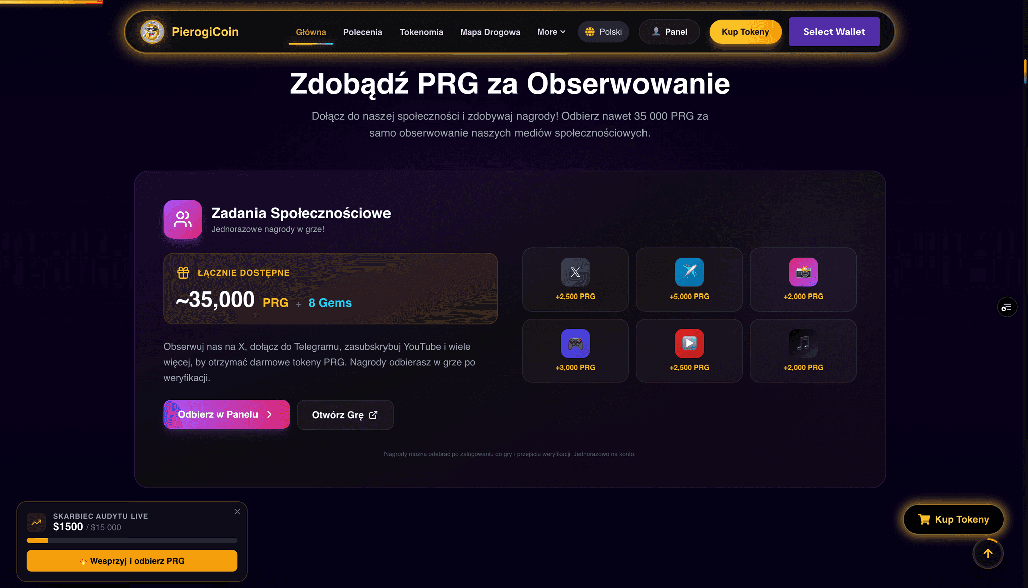 Screenshot of PierogiCoin - Rewolucja Play-to-Audit